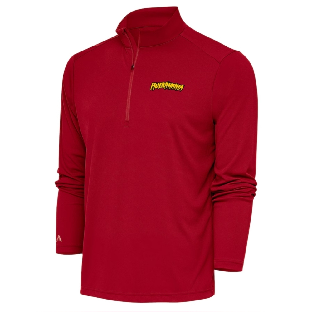 Antigua Red Hulk Hogan Tribute Quarter-Zip Pullover Top